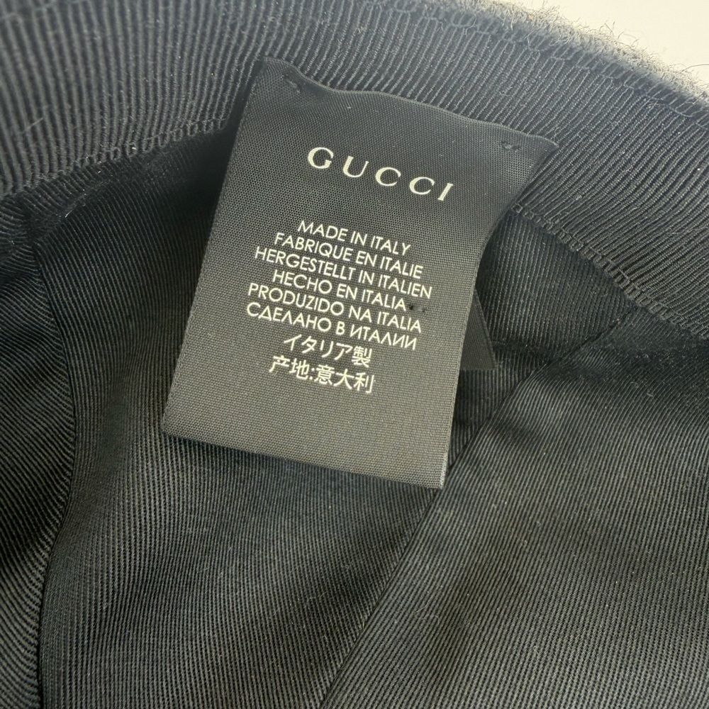 Gucci Web Gray Wool Baseball Hat Cap Rare XL - Picture 10 of 13